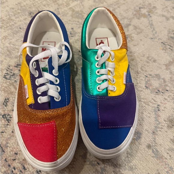 Vans Shoes - Vans Old Skool Pride Rainbow Patchwork Glitter Men 7 / Women 8.5 Near New